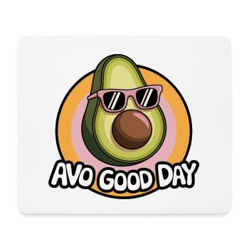 Avo Good Day – Funny Avocado Cartoon - Mouse Pad (horizontal) - white - Front