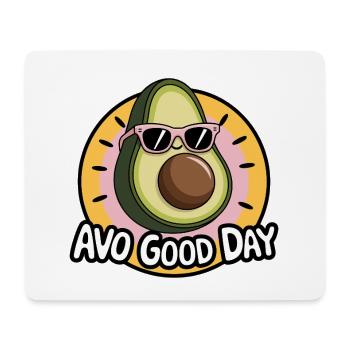 Avo Good Day – Funny Avocado Cartoon - Mouse Pad (horizontal) - white - Front