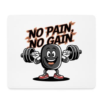 Pas de douleur, pas de gain - Dessin animé de fitness drôle - Tapis de souris (format paysage) - blanc - Devant