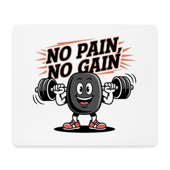 Pas de douleur, pas de gain - Dessin animé de fitness drôle - Tapis de souris (format paysage) - blanc - Devant