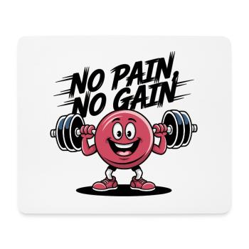 Pas de douleur, pas de gain - Dessin animé de fitness drôle - Tapis de souris (format paysage) - blanc - Devant