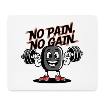 Pas de douleur, pas de gain - Dessin animé de fitness drôle - Tapis de souris (format paysage) - blanc - Devant