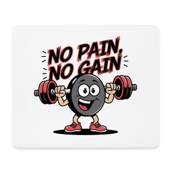 Pas de douleur, pas de gain - Dessin animé de fitness drôle - Tapis de souris (format paysage) - blanc - Devant