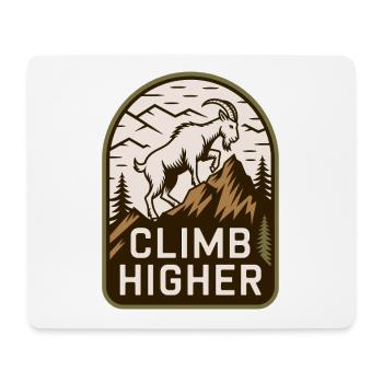 Climb Higher – Motif extérieur de la chèvre de montagne - Tapis de souris (format paysage) - blanc - Devant