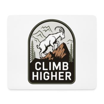 Climb Higher – Motif extérieur de la chèvre de montagne - Tapis de souris (format paysage) - blanc - Devant