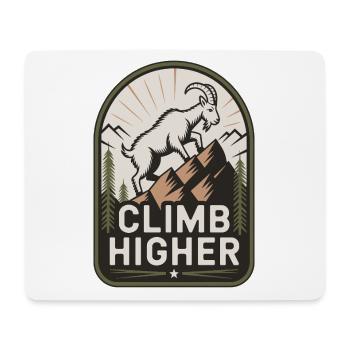 Climb Higher – Motif extérieur de la chèvre de montagne - Tapis de souris (format paysage) - blanc - Devant