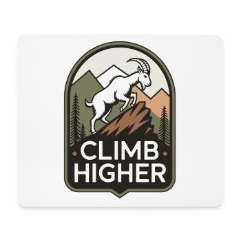 Climb Higher – Motif extérieur de la chèvre de montagne - Tapis de souris (format paysage) - blanc - Devant