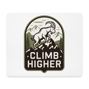 Climb Higher – Motif extérieur de la chèvre de montagne - Tapis de souris (format paysage) - blanc - Devant