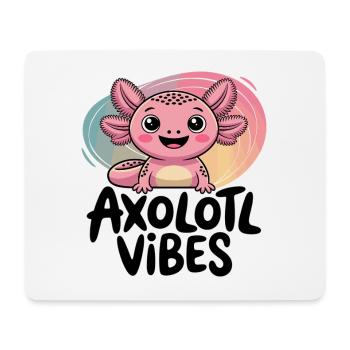Axolotl Vibes – Süßes Salamander Cartoon - Mousepad (Querformat) - Weiß - Vorne