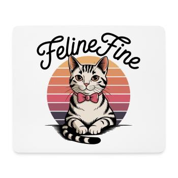 Feline Fine – Chat Sunset Rétro - Tapis de souris (format paysage) - blanc - Devant