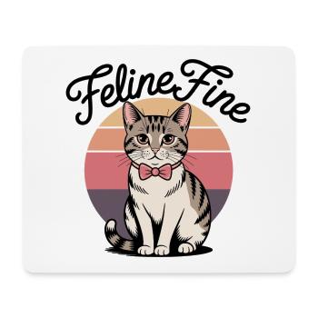 Feline Fine – Chat Sunset Rétro - Tapis de souris (format paysage) - blanc - Devant