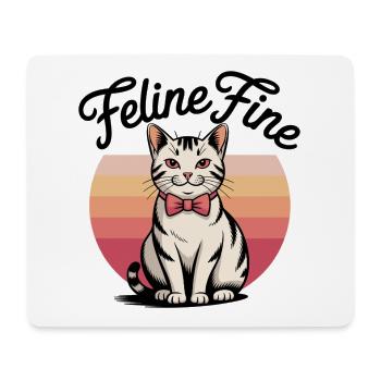 Feline Fine – Chat Sunset Rétro - Tapis de souris (format paysage) - blanc - Devant