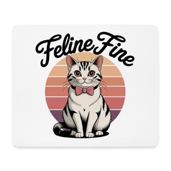 Feline Fine – Chat Sunset Rétro - Tapis de souris (format paysage) - blanc - Devant