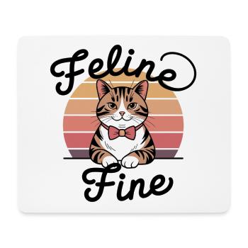Feline Fine – Chat Sunset Rétro - Tapis de souris (format paysage) - blanc - Devant