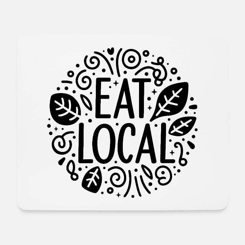 Lokal essen Unterstützung der lokalen Bauern - Mousepad (Querformat) - Weiß