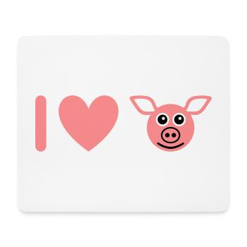 ★ Design colors changeable ★ I love pigs - Mouse Pad (horizontal) - white - Front