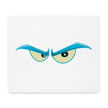 Böser Blick T Shirt & Hoodie - blaue, böse Augen - Mousepad (Querformat) - Weiß - Vorne