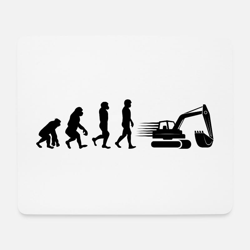 Bagger Bagger Operator Evolution Lustig - Mousepad (Querformat) - Weiß