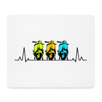 Roller Fahrer Scootering Motorrad Moped Herzschlag - Mousepad (Querformat) - Weiß - Vorne