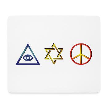 Symbols of Faith and Peace - Mystical Design - Mouse Pad (horizontal) - white - Front