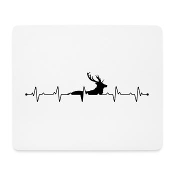 Herzschlag-Hirsch - Mousepad (Querformat) - Weiß - Vorne