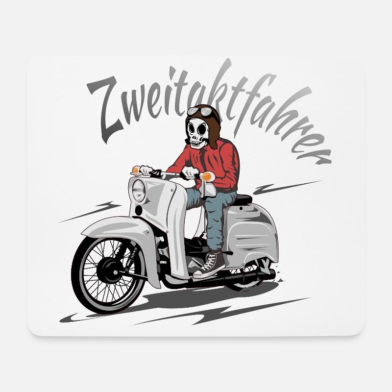 Simson Schwalbe Zweitaktfahrer - Mousepad (Querformat) - Weiß
