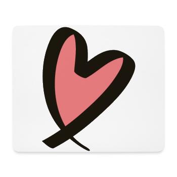 Herz schwarz rosa - Mousepad (Querformat) - Weiß - Vorne