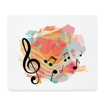 Musique Notes de musique colorées noires - Tapis de souris (format paysage) - blanc - Devant