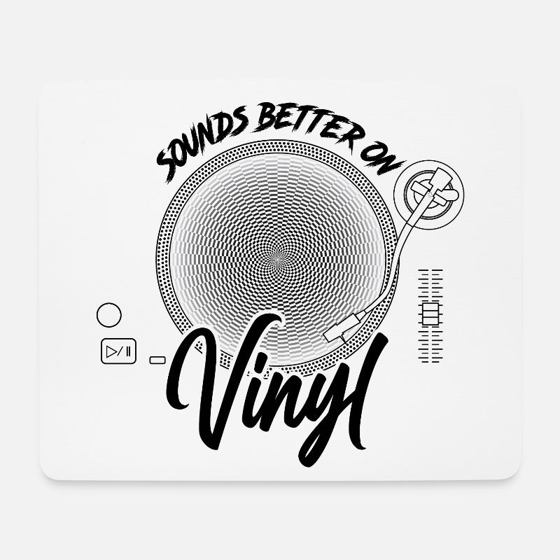 Sounds Better On Vinyl DJ Geschenk Schallplatte - Mousepad (Querformat) - Weiß