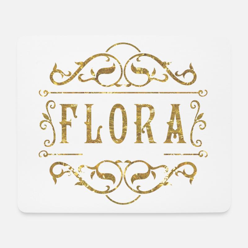 Flora gold - Mousepad (Querformat) - Weiß