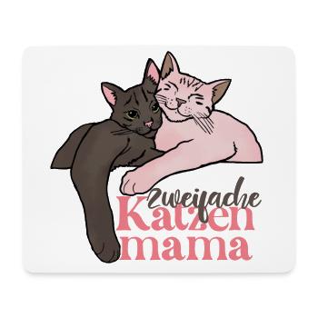 zweifache Katzenmama - Mousepad (Querformat) - Weiß - Vorne