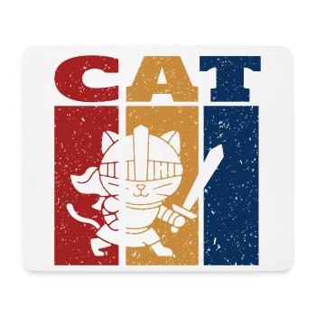 Knight Cat Retro Design - Mouse Pad (horizontal) - white - Front
