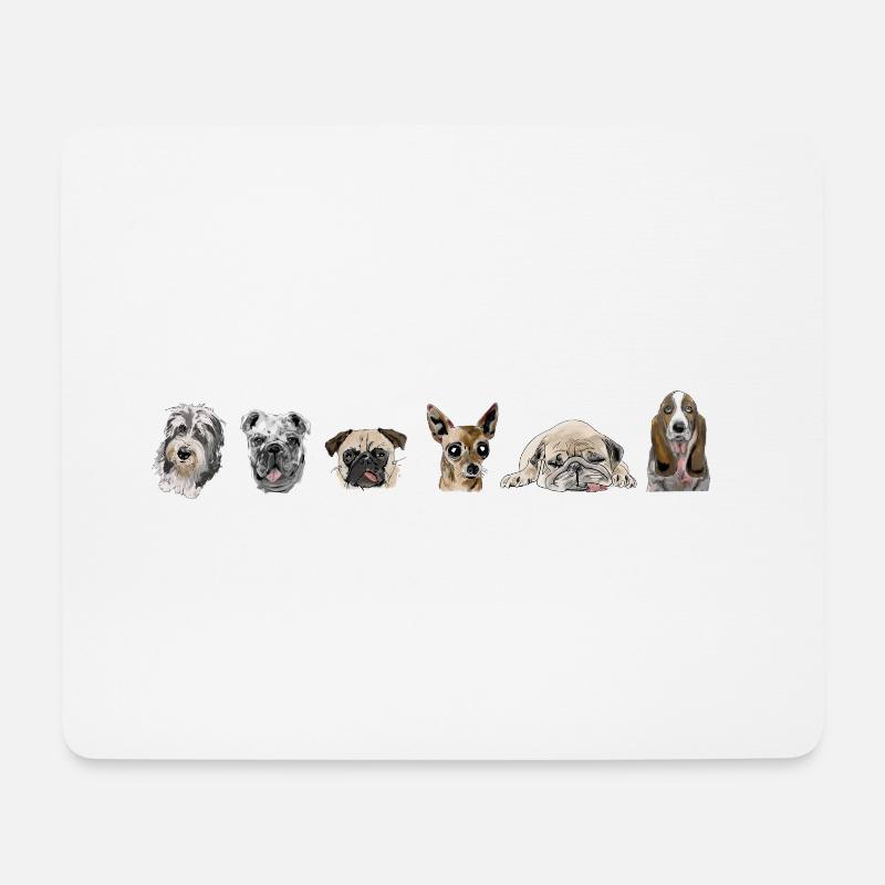 Hunde - Mousepad (Querformat) - Weiß