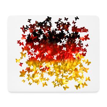 03 Deutschlandflagge Deutschlandfahne romantisch - Mousepad (Querformat) - Weiß - Vorne
