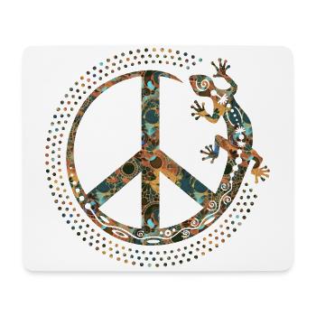 Symbol LOVING PEACE GECKO dots circle 2 - Mousepad (Querformat) - Weiß - Vorne