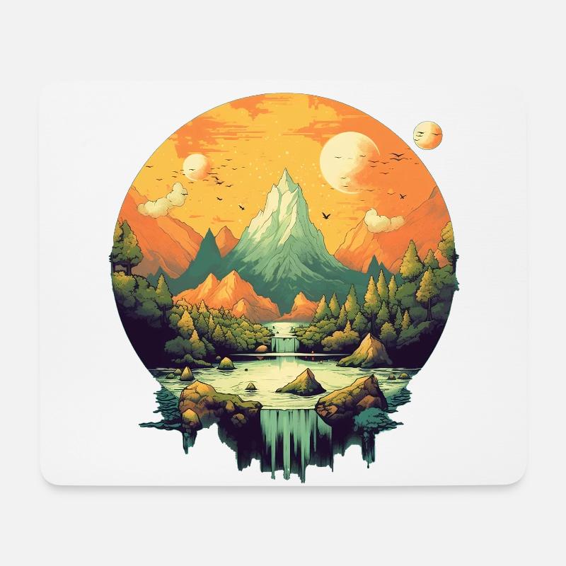 Landschaft - Mousepad (Querformat) - Weiß