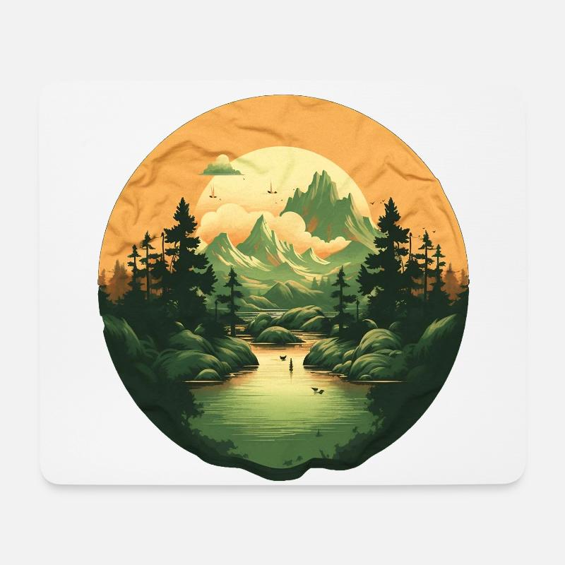 Landschaft - Mousepad (Querformat) - Weiß