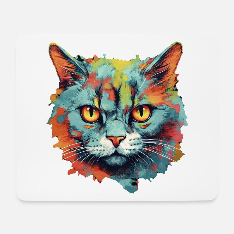 Katze - Mousepad (Querformat) - Weiß