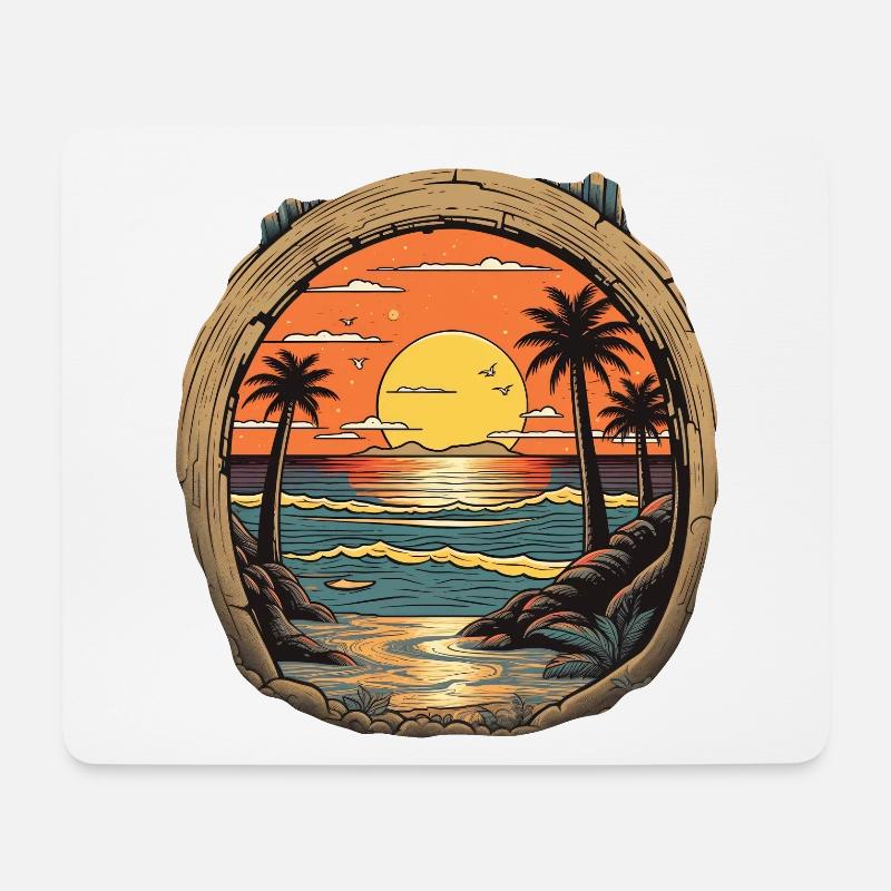 Strand - Mousepad (Querformat) - Weiß