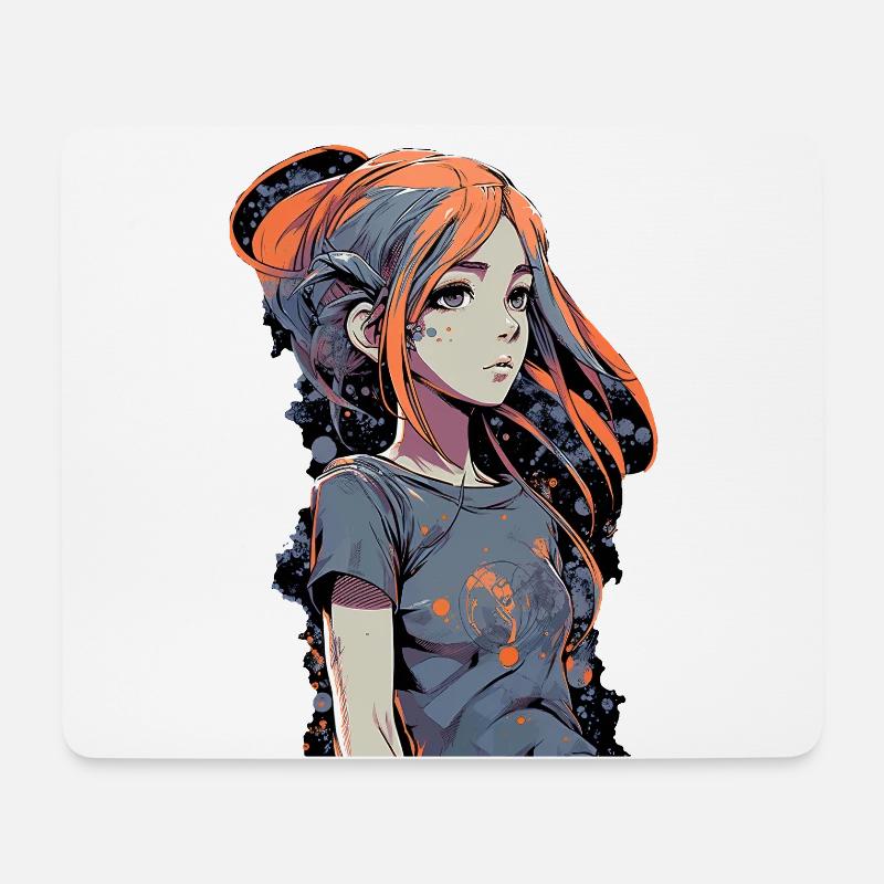 Anime Girl - Mousepad (Querformat) - Weiß