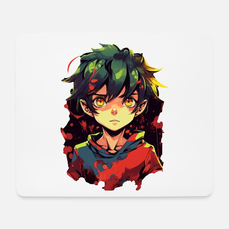 Anime Boy - Mousepad (Querformat) - Weiß
