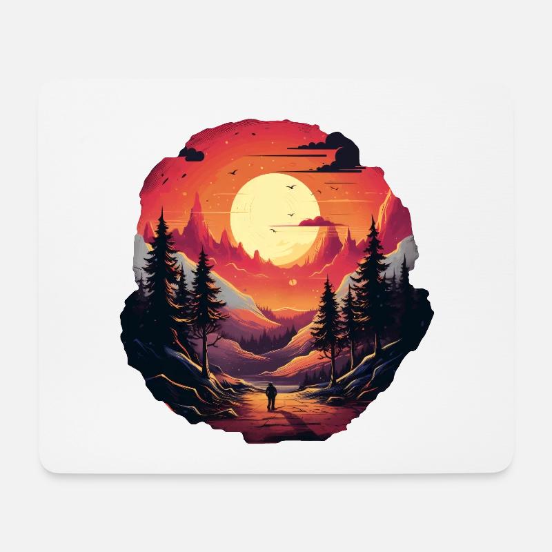 Landschaft - Mousepad (Querformat) - Weiß