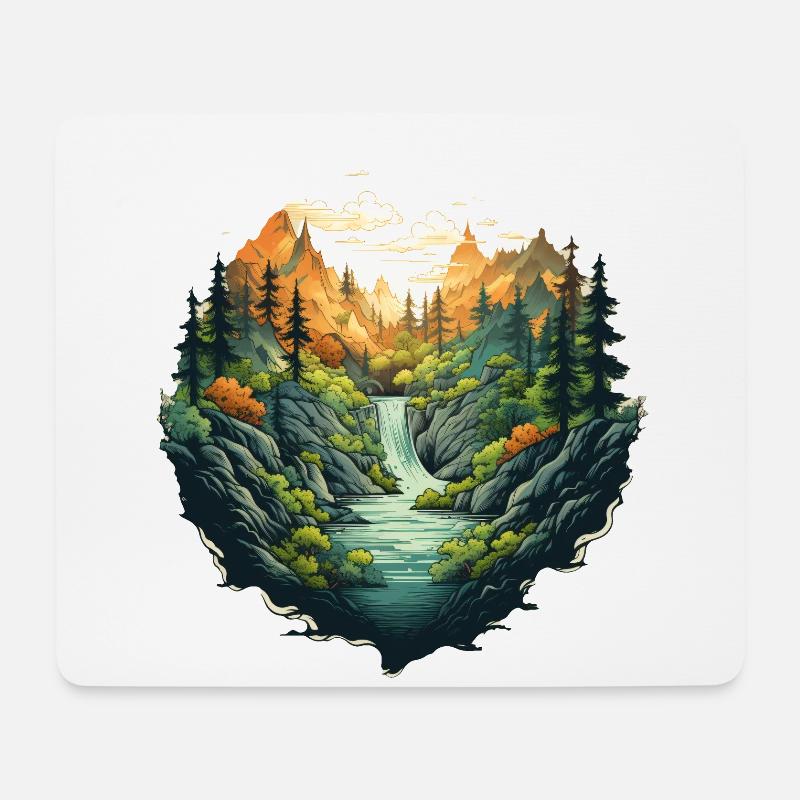 Landschaft - Mousepad (Querformat) - Weiß
