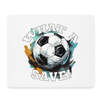 Balle de football - Quelle sauvegarde! - Tapis de souris (format paysage) - blanc - Devant