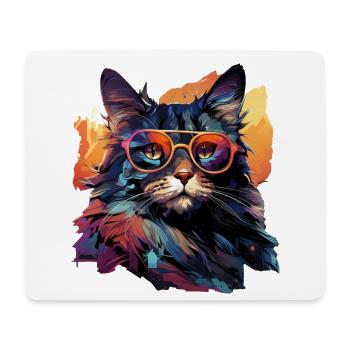 Chat - Tapis de souris (format paysage) - blanc - Devant