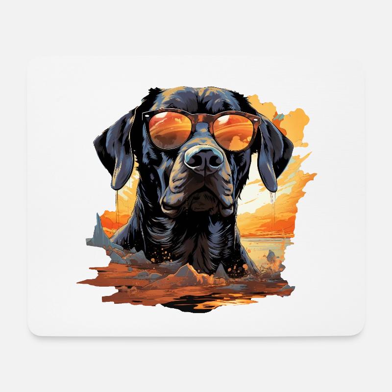 Hund - Mousepad (Querformat) - Weiß