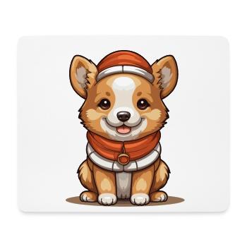 Design de Noël de chien - Style Kawaii - Tapis de souris (format paysage) - blanc - Devant