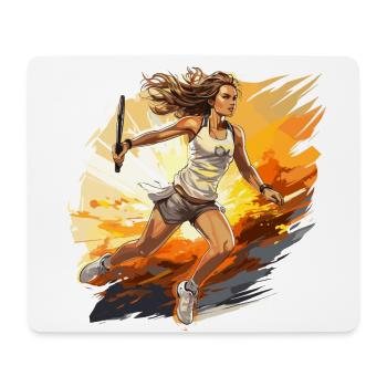 Tennis player - illustration - Mouse Pad (horizontal) - white - Front
