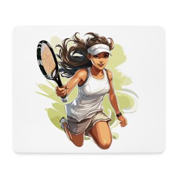Joueur de tennis - illustration - Tapis de souris (format paysage) - blanc - Devant