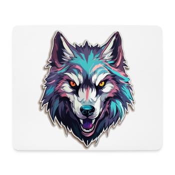 Wolf - Illustration - Mousepad (Querformat) - Weiß - Vorne